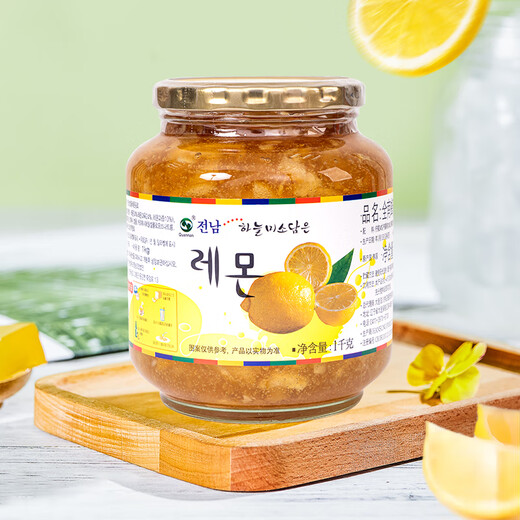 Jeonnam Honey Lemon Tea 580g Korean original imported jam VC fruit tea with breakfast hot and cold drink 0 fat