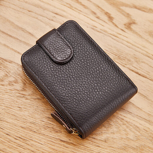 Postaton first-layer kraft card bag with multiple card slots, men's coin purse, accordion card bag, birthday gift for husband, boyfriend, dad