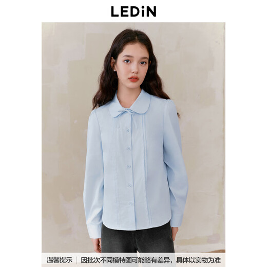 Leding sweet doll collar shirt women's winter shirt C1CAE4203 blue 1 L