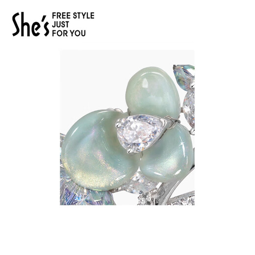 She s Akiko Barbie Rose Flower Bow Brooch High-End Exquisite Fashion Pin Corsage Jacket Birthday Gift for Women Mint Green C0