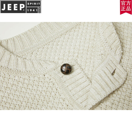 JEEP SPIRIT autumn and winter men's long-sleeved lazy Henry collar sweater sweater warm thickened youth retro cotton sweater top sweater Mituo XL 180