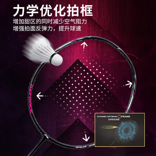 李宁（LI-NING）羽毛球拍雷霆小钢炮黑色全碳素专业进攻型单拍4U已拉线AYPT307-4