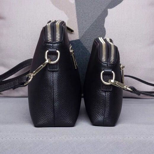 Pukanon clutch bag for women 2025 new fashion Korean style genuine leather shoulder small satchel bag versatile multi-layered small bag clutch shell bag small black