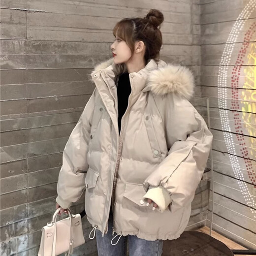 Jincaiwan plus size women's clothing for fat girls 200Jin Jin equals 0.5kg Autumn and winter high-end down jackets 2-300Jin Jin equals 0.5kg Fat mm hooded winter apricot 2XL 4 Recommended 180 to 210Jin Jin equals 0.5kg