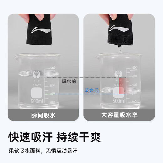 Li Ning (LI-NING) Li Ning Sports Headband Women's and Men's Sweat-Absorbent Headband Antiperspirant Headband Running Sweat-Guiding Basketball Anti-Sweat Headband Forehead Band