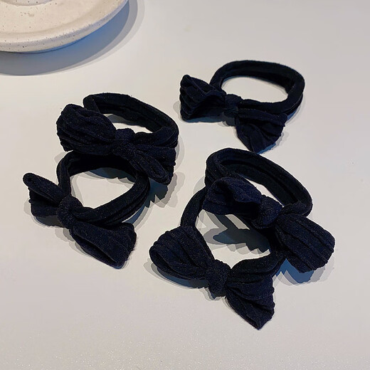 Jieweiyi hairband women's high-elastic red bow New Year's and Christmas hair band hair rope autumn and winter ponytail hair accessories rubber band leather case BH-FQ146 mixed color bow 5-piece set