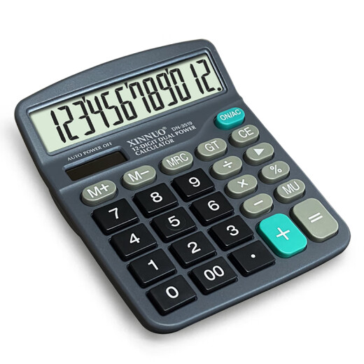Cinox DN-3519 großer Bildschirm, großer Taste, Solar 12-Bit Financial Accounting Office Taschenrechner DN-3519 Silber (mit 1 Stift)