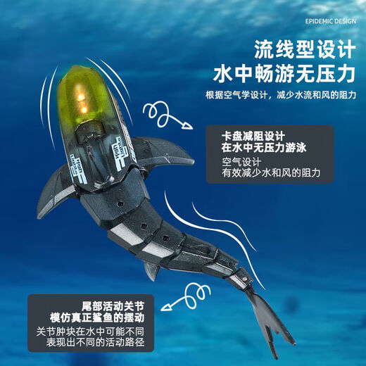 Kabellose Mini-Fernbedienung, U-Boot, Internet-Promi-Fernbedienung, Kamera, Shark-Schnellboot-Simulation, mechanisches Boot, elektrisch, kabellos, Shark Blue Shark, APP-Fernbedienung + empfohlene Version, zwei Sätze Batterien (50 Minuten Spielzeit)