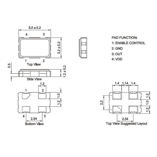 Lanshi SMD active crystal oscillator 19.2MHZ (20 pieces)