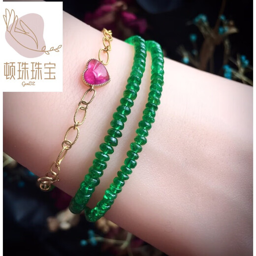 Dunzhu Tanzanite New Favorite Tsavorite Blue Orb Bead Chain Aquamarine Millet Beibei Chain Opal Tanzanite Plate Bead Blue Phosphorus 18K Kaza Mud Green Large Tower Chain 3.6-4.6mm