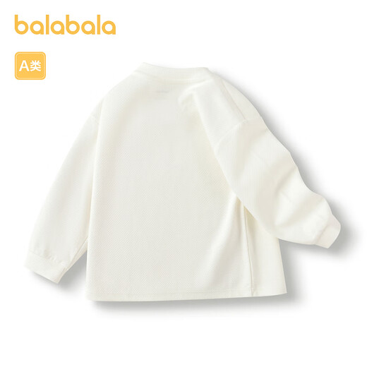 Balabala children's clothing children's T-shirt baby girl long-sleeved top bottoming shirt autumn clothing simple fresh cute sweet off-white 10302 73