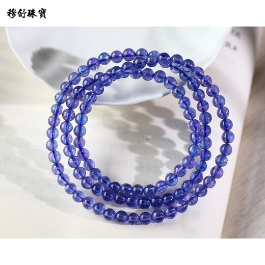 Mushu natural tanzanite bracelet women's multi-circle 5m round beads collection-grade transfer and career sapphire