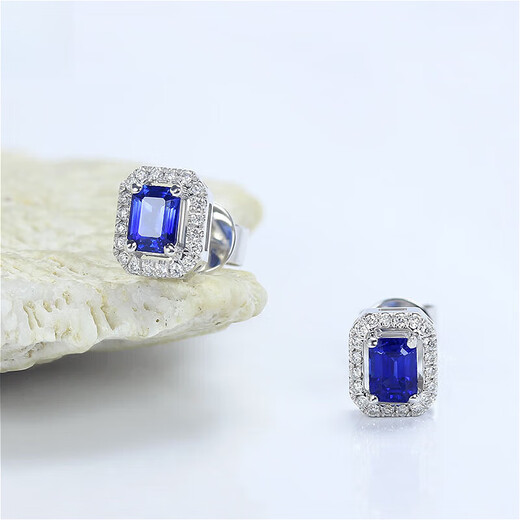 Haikai earrings for women, royal blue gemstone earrings, luxury jewelry, Chinese Valentine's Day gift for wife, girlfriend, sapphire diamond earrings