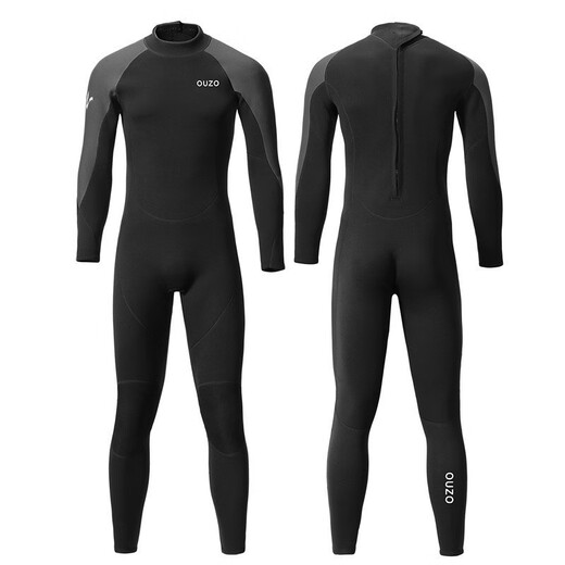 Wetsuit for men 1.5mm 3MM one-piece wetsuit for women cold-proof and warm swimsuit surfing paddle board snorkeling suit new style 1.5MM black gray short-sleeved one-piece back opening male 2XL