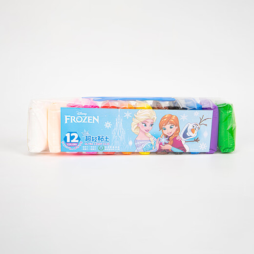递乐迪士尼正版12色儿童超轻粘土环保抗菌彩泥橡皮泥黏土diy手工制作模具装不粘手BXC1001冰雪奇缘