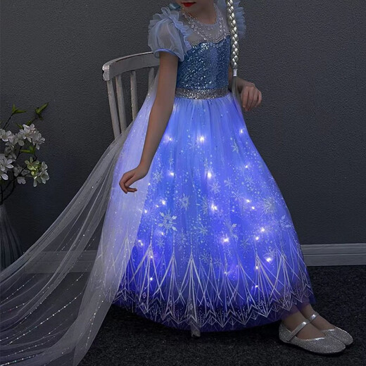 Vinoa Frozen Elsa Princess Dress Summer Children's Birthday Style Dress Girls Elsa Dress Mesh Skirt Main Image 120