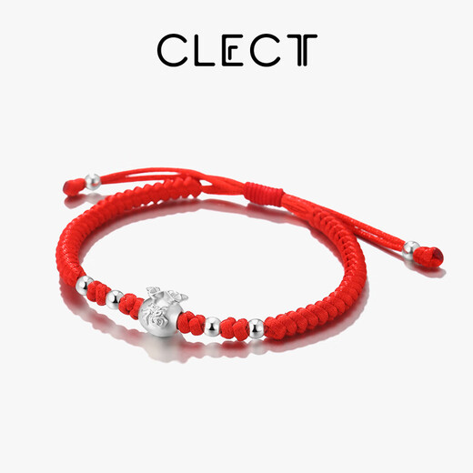 Clect Small Perfect Bracelet Women's 999 Pure Silver National Trend Chinese Braided Red String Zodiac Year Jewelry Birthday Gift Girlfriend