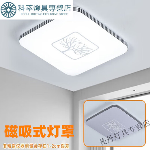 Janevia square lampshade shell universal magnetic ceiling lampshade shell anti-glare separate lampshade shell with square all white 30cm magnetic lampshade