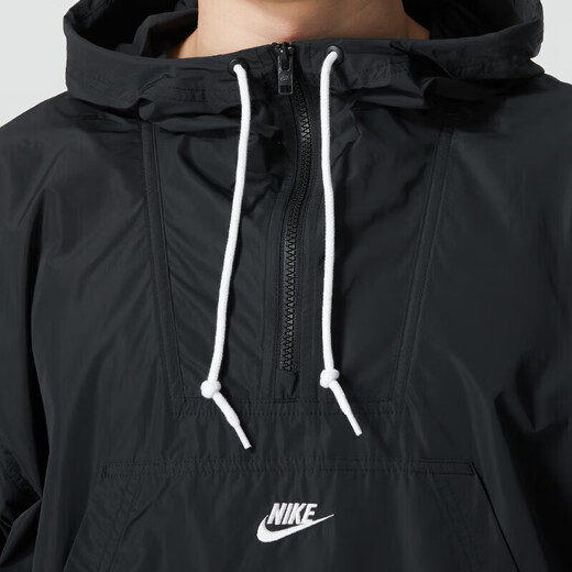 耐克（NIKE）男装2025秋新款梭织连帽半拉链卫衣运动休闲套头衫外套 FN3893-010黑色 L