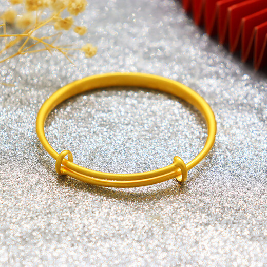 Laomiao 999 gold silver-filled bracelet for women live push-pull solid plum blossom bracelet 18K gold wedding set (6 mm wide) plum blossom bracelet