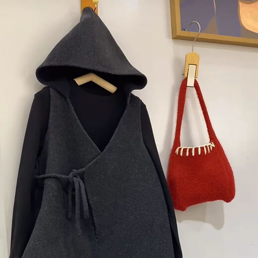 Children's Korean style hooded woolen overalls for boys and girls 2024 autumn and winter fashionable woolen overalls and stylish pants overalls + bottoming shirt (suit) 90 cm recommended height 86-95cm