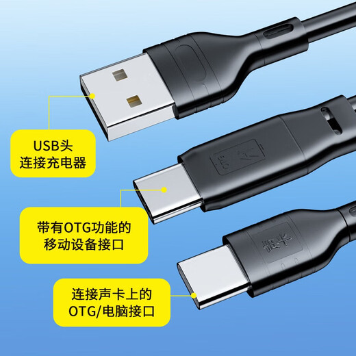 Good Shepherd Sound Card Live Broadcast Microphone OTG Data Cable Live Broadcast Sound Card Cable Apple Android Adapter High-Fidelity Side Adapter Cable Charging Side Live Broadcast Audio Cable Sound Card OTG Cable Micro - Suitable for V8 Type-C Special Edition