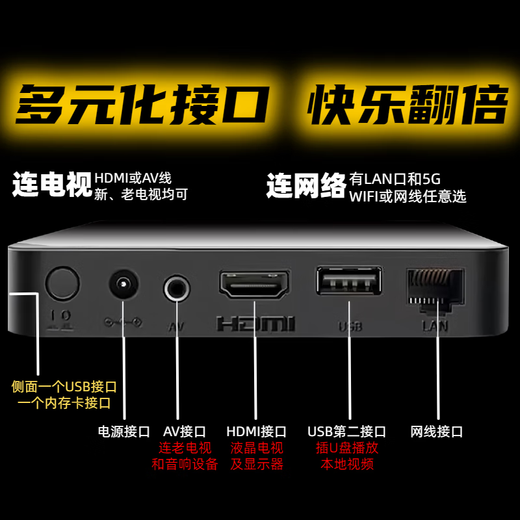 优选25新款AI智能海思芯4k网络盒子5G无线WiFi高清免VIP电视机顶盒 32G红外版+直播+影视 旗舰版 AI智能机顶盒+超清电视+永久会员
