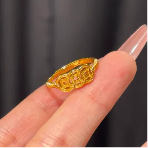 Money in Hand Ring Simulation Golden Ring Ring for Women, Time to Run Hand Jewelry Fashionable and Simple Gift for Girlfriend Money in Hand Ring