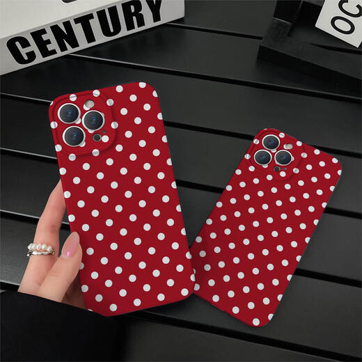 Aplicable a Apple, Huawei, Vivo, Xiaomi, Oppo, Redmi Honor iPhone13 16 Case de teléfonos móviles Hard 15 12 11 Film Shell P691 Polka Black Polka iPhone16