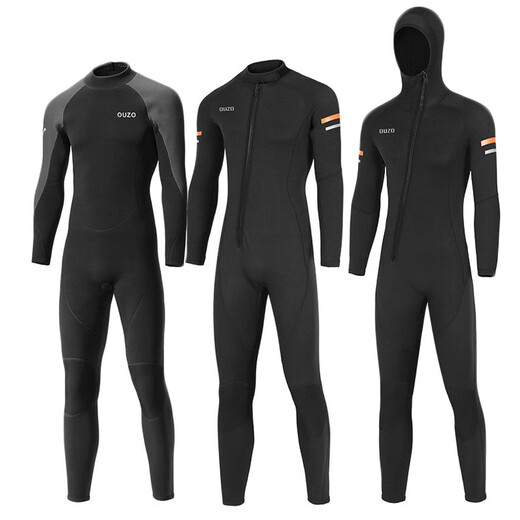 Wetsuit for men 1.5mm 3MM one-piece wetsuit for women cold-proof and warm swimsuit surfing paddle board snorkeling suit new style 1.5MM black gray short-sleeved one-piece back opening male 2XL