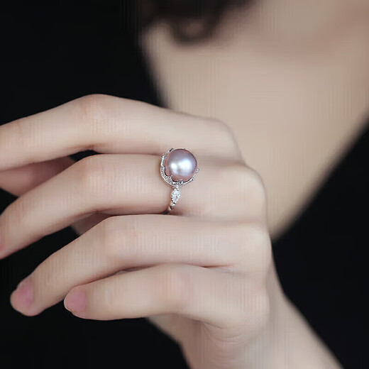 Heidi 10-10.5mm Freshwater Pearl Ring for Women Adjustable Ring S925 Silver Birthday Gift with Certificate