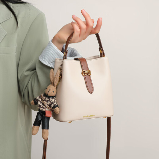 Marie Claire bag women's bag luxury brand 2025 new shoulder bag women's bucket bag birthday gift for wife and girlfriend caramel brown brand gift box