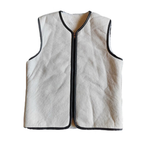 IMPRESSWIT real sheep fur one-piece vest winter sheep shear liner round neck vest vest middle-aged and elderly dad's vest zipper round neck full without splicing XL