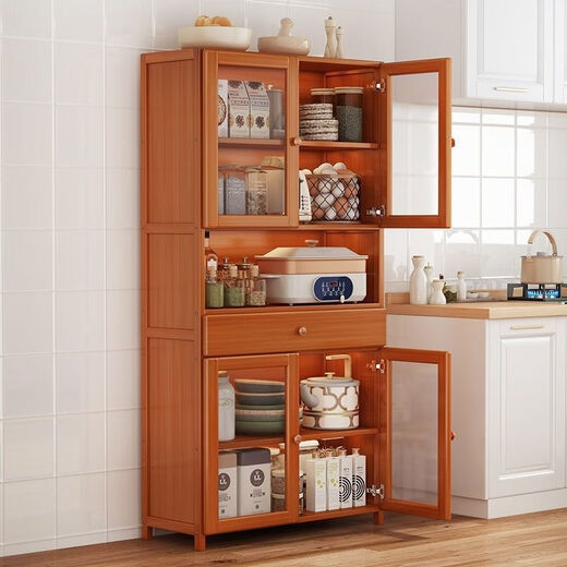 Moridi sideboard kitchen cabinet rental room cupboard multi-functional wine cabinet simple storage cabinet multi-layer tableware rack upgraded bold six-layer model - transparent door