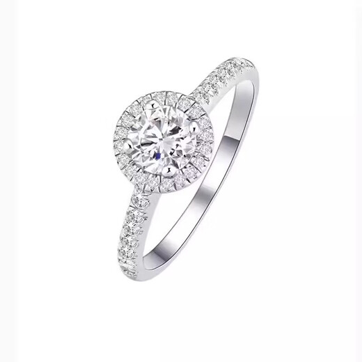 I Do platinum PT950 diamond ring 1 carat classic round diamond ring women's ring wedding ring proposal wedding gift for wife and girlfriend round bag - 1 carat diamond size 17