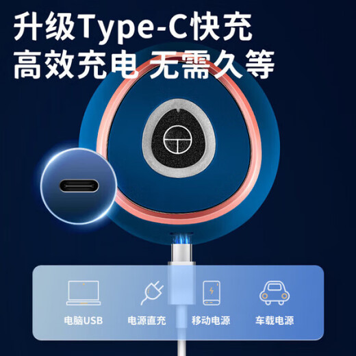 Ningbin German garlic mincer meat grinder garlic pounder garlic household electric small cooking multi-functional garlic mincer 300ML/blue (four-leaf knife + anti-fall cup + high power)