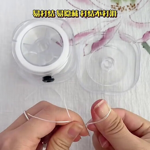 Crystal bracelet elastic rope beef tendon beaded rope threaded with beads bracelet wire flat wire elastic wire rope wear-resistant toy wire rope white crystal flat wire 120m