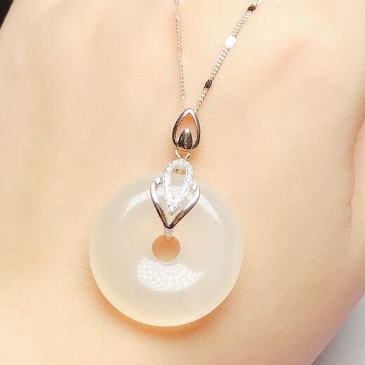 Fat Donglai's same style jade buckle head 18k gold peace buckle clip buckle jade buckle necklace connector buckle Buddha Gong Hao Shi peace buckle clip buckle plated with platinum