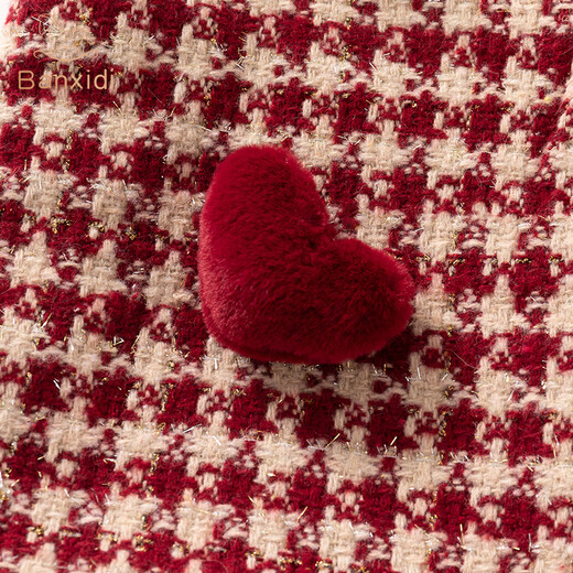 Banxidi girls dress winter dress baby girl princess dress suit one-year-old dress New Year's greetings dress plus velvet children's vest skirt red 90