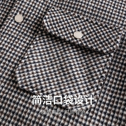 Dances with Wolves Wool Jacket Men's Winter Fashion Houndstooth Jacket Men's Down Jacket 003 Medium Gray 185