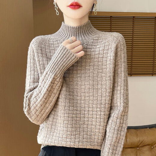 Zhenxu Cardigan Women's 100% Pure Wool Spring Festival New Year's Eve Cardigan Half Turtle Collar New Year's Inner Sweater Year of the Horse Gift Season