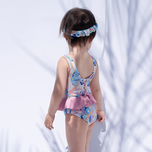 Yizi children's swimsuit girls one-piece swimsuit children's baby hot spring swimwear headband EZI20G061100cm