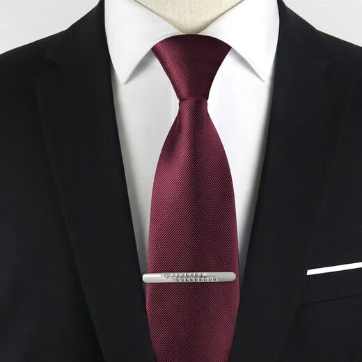 海伊朵男士银色流线领带夹商务正装简约结婚男女别针韩版保安领夹时尚 男士领带夹（随机3个装）