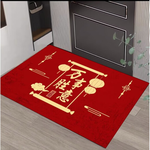 Acacia Tong New Chinese Style Fu Character Floor Mat Entry Door Mat Carpet Entrance Entrance Mat Wear-Resistant Anti-Slip Entry Door Mat Red Floor Mat Good Fortune 1 50*80