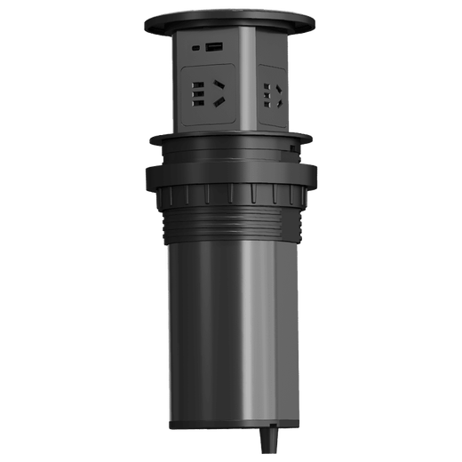 Enchufe de elevación de isla, enchufe de mesa de escritorio, tablero de terminales de alimentación oculto, carga inalámbrica, tipo hidráulico, cuatro posiciones, cinco agujeros, tipo hidráulico, gris