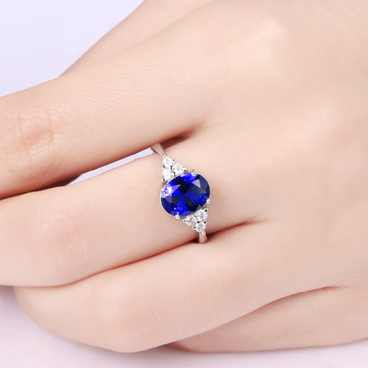 DL 1998 Fat Donglai same style tanzanite ring sapphire 925 silver inlaid carat tanzanite color No. 9