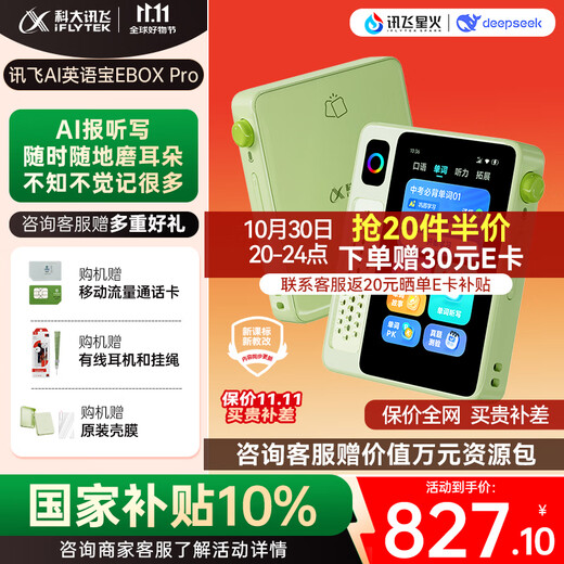 IFlytek Hearing Treasure AI English Treasure EBOX Pro National Subsidy English Listening Learning Machine Listening and Reading Artifact Walkman Sharpen Your Ears Anytime, Anywhere 128G