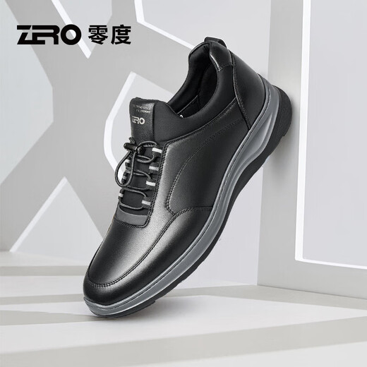 Zero men's shoes, sports casual shoes, thick-soled shoes, wear-resistant, fashionable, versatile and comfortable sports shoes for men, black 42