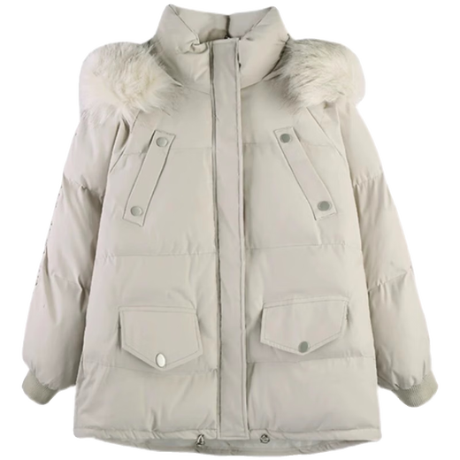 Jincaiwan plus size women's clothing for fat girls 200Jin Jin equals 0.5kg Autumn and winter high-end down jackets 2-300Jin Jin equals 0.5kg Fat mm hooded winter apricot 2XL 4 Recommended 180 to 210Jin Jin equals 0.5kg