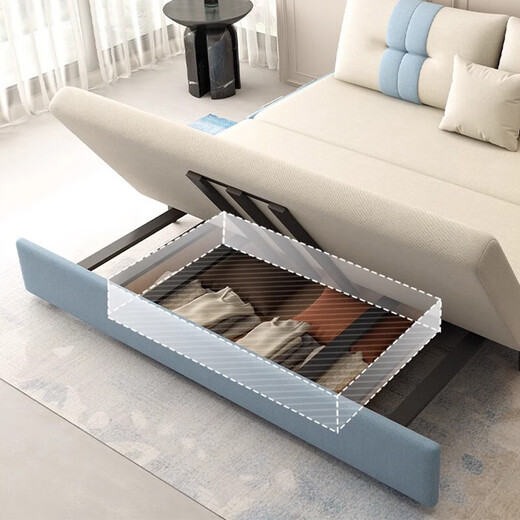 Yilaibao sofa bed dual-purpose folding small apartment living room bedroom household Internet celebrity model multi-functional sitting and sleeping storage push-pull coconut palm model + storage box (harder) / note color 1.8 meters outer diameter removable and washable cotton and linen